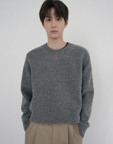 UNISEX SHAGGY DOG SWEATER MELANGE GREY_M_UDSW6D133G2