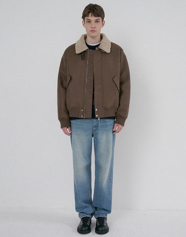 UNISEX VOLUME AVIATOR BLOUSON BROWN_M_UDJU6D131W2