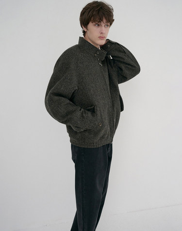 UNISEX HARRINGTON WOOL BLOUSON BROWN_M_UDJU6D127W2