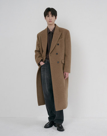 UNISEX TAILORED DOUBLE-BREASTED COAT CAMEL_M_UDCO6D125CM
