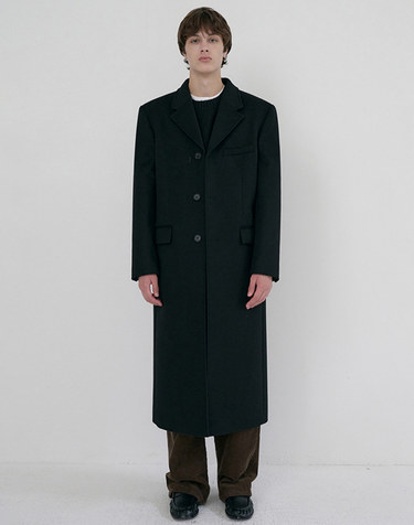 UNISEX 2-WAY 3 BUTTON CASHMERE COAT BLACK_M_UDCO6D121BK