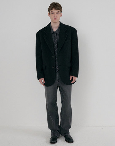 UNISEX ALPACA BLAZER COAT BLACK_M_UDJA6D123BK