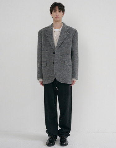UNISEX ALPACA BLAZER COAT MELANGE GREY_M_UDJA6D123G2