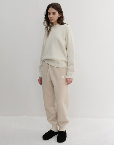 UNISEX BOUCLE JOGGER PANTS CREAM_UDPA6D122CR