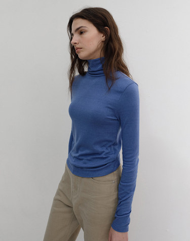 ESSENTIAL ROLL NECK TOP BLUE_UDTS6D221B2
