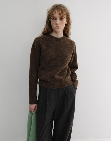 UNISEX SHAGGY DOG SWEATER BROWN_UDSW6D133W2