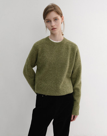 UNISEX SHAGGY DOG SWEATER OLIVE_UDSW6D133E1