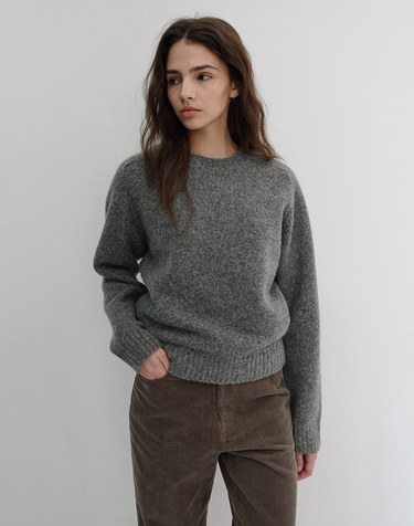 UNISEX SHAGGY DOG SWEATER MELANGE GREY_UDSW6D133G2