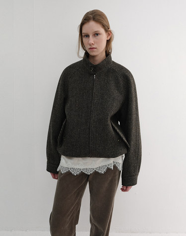 UNISEX HARRINGTON WOOL BLOUSON BROWN_UDJU6D127W2