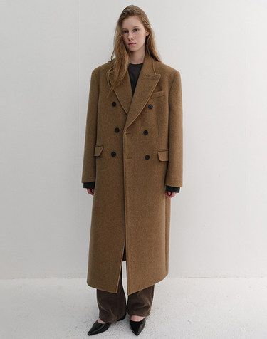 UNISEX TAILORED DOUBLE-BREASTED COAT CAMEL_UDCO6D125CM