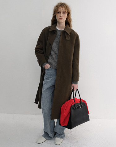 UNISEX BELTED CASHMERE MAC COAT MOCHA BROWN_UDCO6D123W2