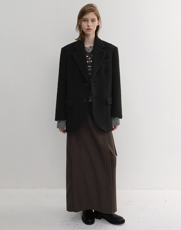 UNISEX ALPACA BLAZER COAT BLACK_UDJA6D123BK