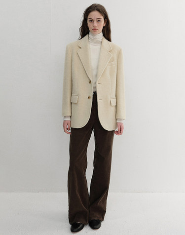 UNISEX ALPACA BLAZER COAT BUTTER BEIGE_UDJA6D123Y1