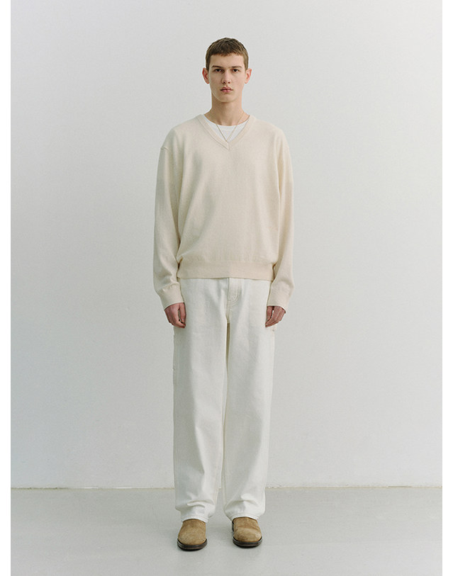 던스트 MODERN CARPENTER JEANS CREAM_M_UDPA6A307CR 아이보리 착용컷