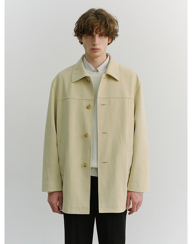던스트 UNISEX ALTER-SUEDE HALF JACKET CREAM BEIGE_M_UDJA6A106CR 아이보리 착용컷