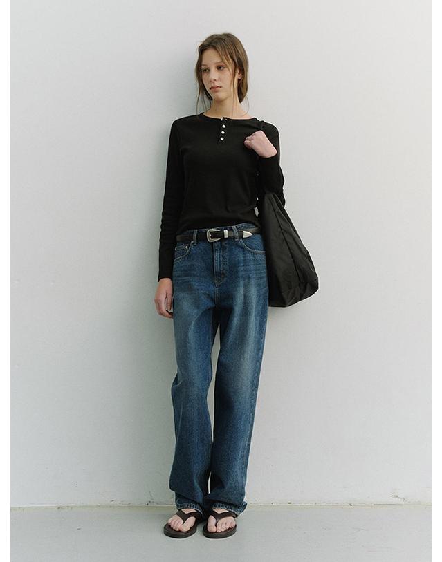 던스트 LOOSE JEANS VINTAGE BLUE_UDPA6A205B3 블루 착용컷