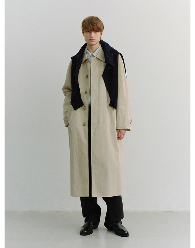 던스트 UNISEX REFINED MAC COAT BEIGE_UDTR6A101I2 베이지 착용컷