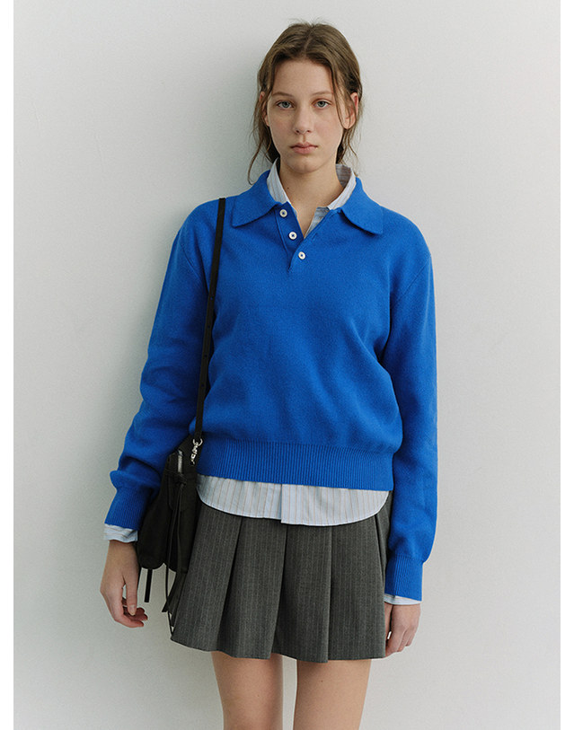 던스트 PLEATS MINI SKIRT GREY STRIPE_UDSK6A202G2 그레이 착용컷