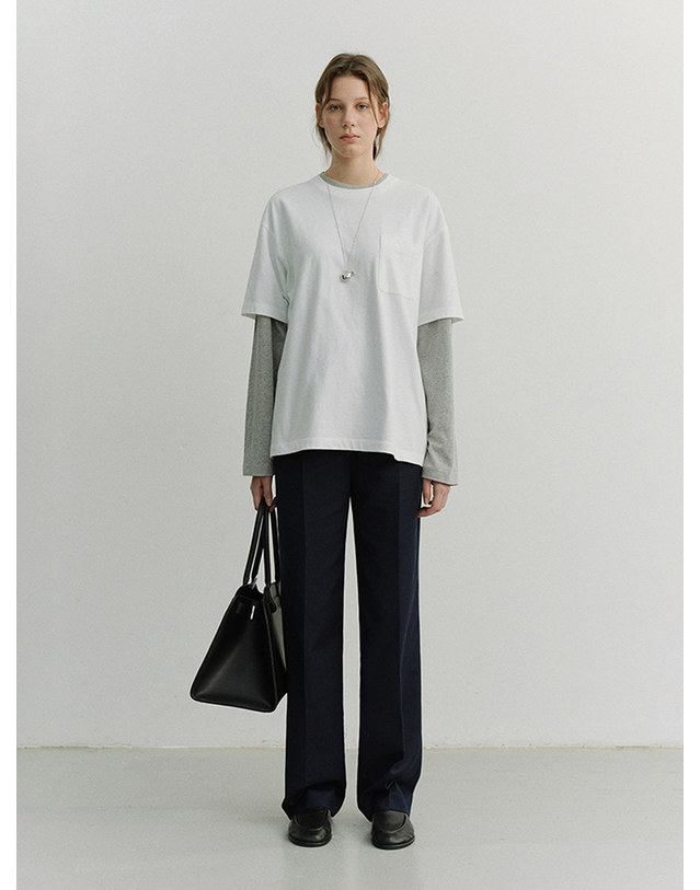 던스트 STRAIGHT SLACKS NAVY_UDPA6A202N2 네이비 착용컷