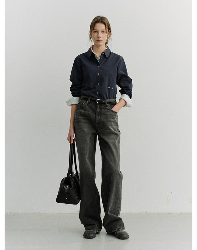 던스트 2-WAY ESSENTIAL SHIRT NAVY_UDSH6A201N2 네이비 착용컷