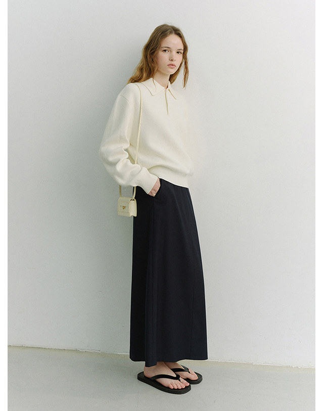 던스트 UNISEX CASHMERE COLLARED SWEATER IVORY_UDSW6A104IV 아이보리 착용컷