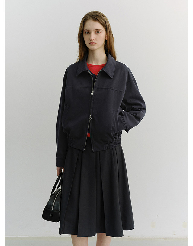 던스트 UNISEX COLLARED BLOUSON JACKET NAVY_UDJU6A109N2 네이비 착용컷