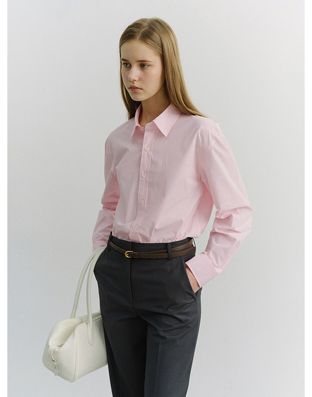 던스트 UNISEX SOFT POPLIN SHIRT SOFT PINK_UDSH6A103P1 핑크 착용컷