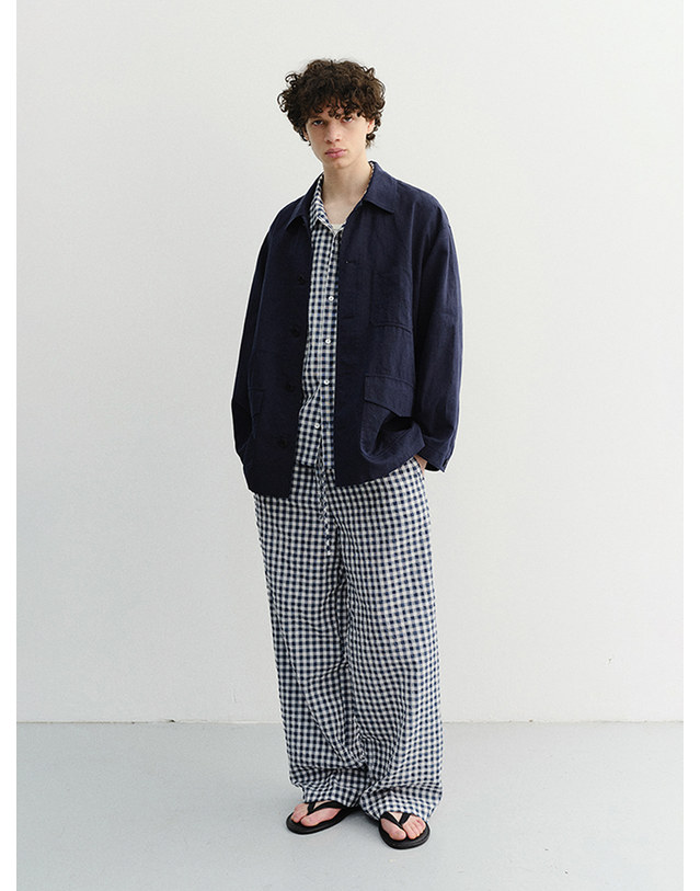 던스트 UNISEX CHORE JACKET NAVY_M_UDJA6B122N2 네이비 착용컷