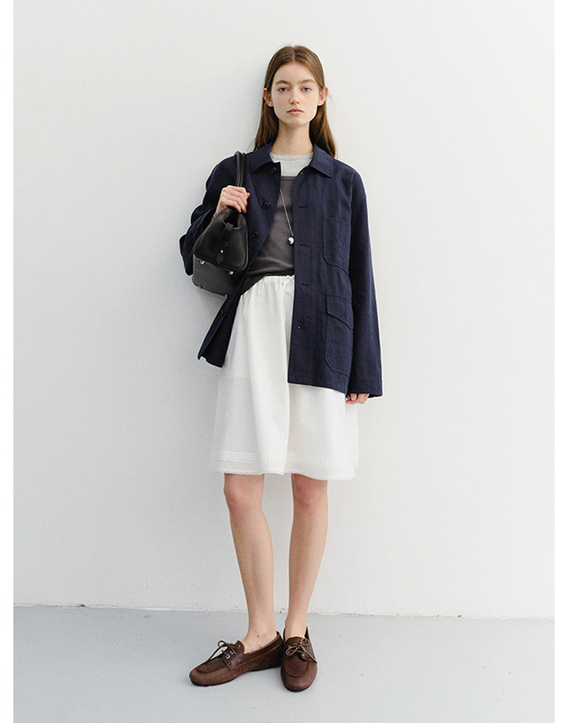 던스트 UNISEX CHORE JACKET NAVY_M_UDJA6B122N2 네이비 착용컷
