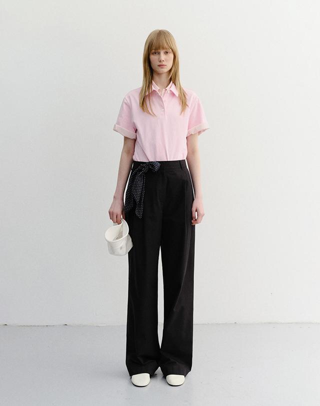 던스트 SUMMER DOUBLE PLEATED CHINO SLACKS BLACK_UDPA6B229BK 블랙 착용컷