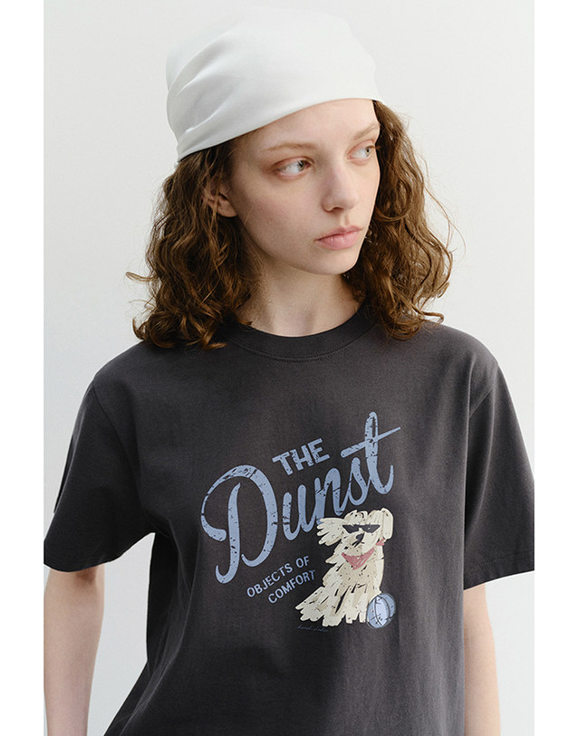 던스트 UNISEX DRAWING PUPPY T-SHIRT CHARCOAL GREY_UDTS6B127CG 그레이 착용컷