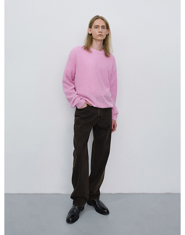던스트 ESSENTIAL LOOSE JEANS BROWN_M_UDPA6C306W2 브라운 착용컷