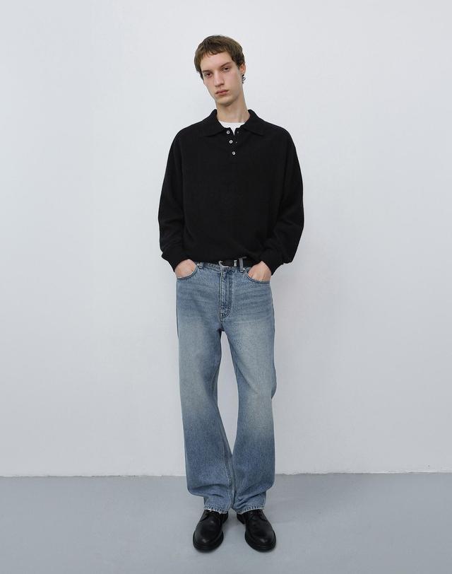 던스트 ESSENTIAL LOOSE JEANS LIGHT BLUE_M_UDPA6C306B1 블루 착용컷
