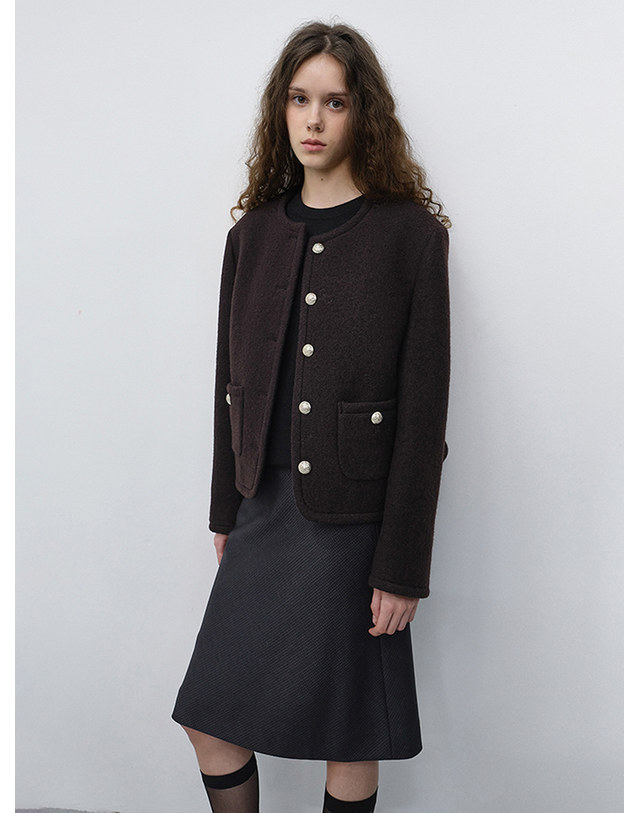 던스트 BIAS MIDI CHECKED SKIRT BLACK CHECK_UDSK6C204BK 블랙 착용컷