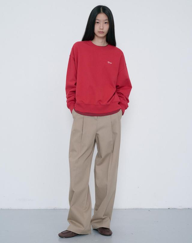 던스트 UNISEX GARMENT DYED SWEATSHIRT RED_UDTS6C115R2 레드 착용컷