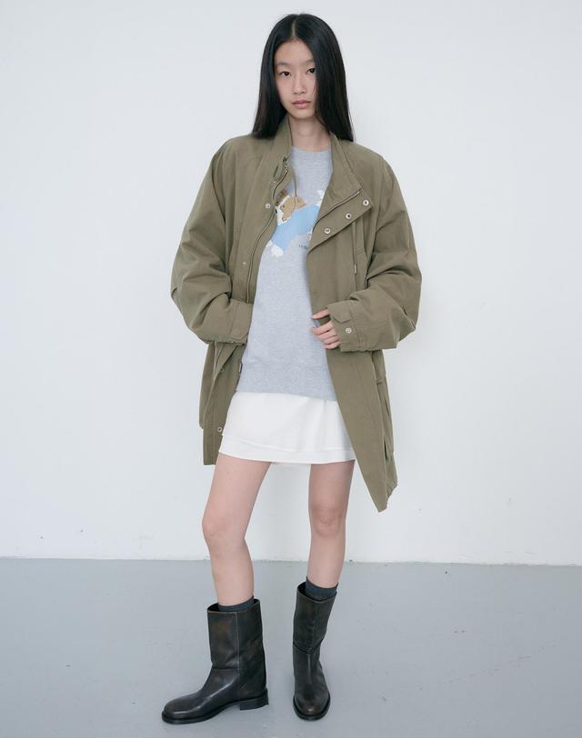 던스트 UNISEX PUPPY SWEATSHIRT MID MELANGE GREY_UDTS6C112G1 그레이 착용컷