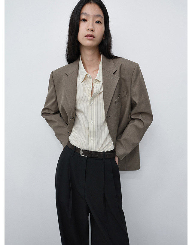 던스트 [XS,S,L,XL 10/27 예약배송] UNISEX INFORMAL SHIRT IVORY STRIPE_UDSH6C102IV 아이보리 착용컷