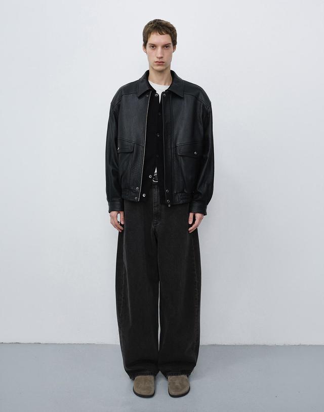 던스트 RELAXED CURVED JEANS MUD_M_UDPA6C307W2 브라운 착용컷
