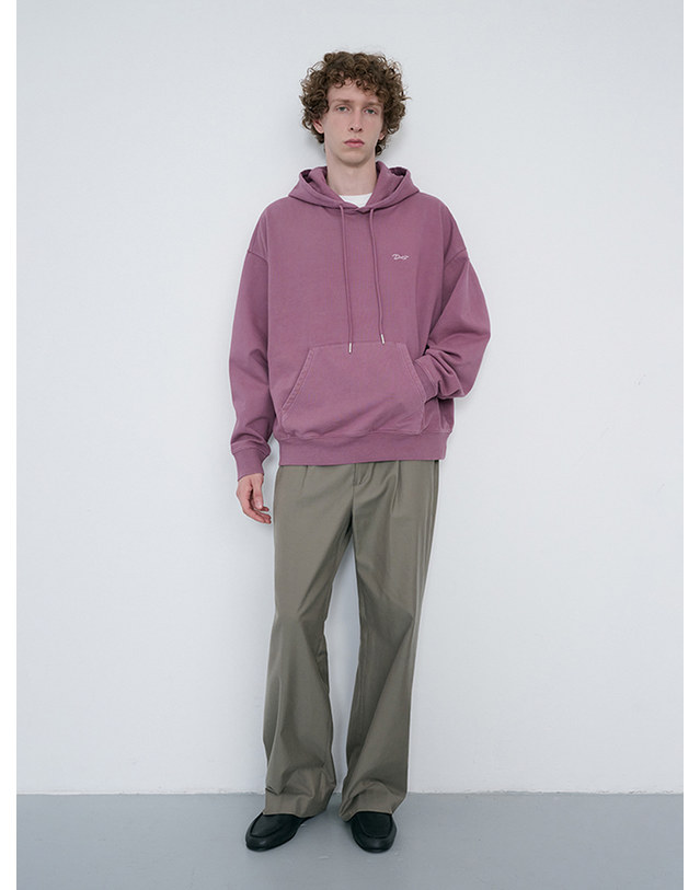 던스트 UNISEX GARMENT DYED HOODIE PURPLE_M_UDTS6C114U2 퍼플 착용컷