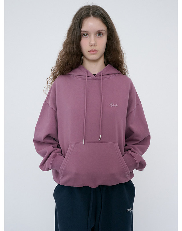 던스트 UNISEX GARMENT DYED HOODIE PURPLE_M_UDTS6C114U2 퍼플 착용컷
