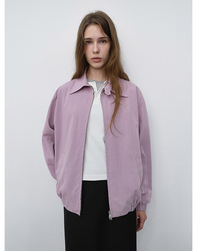 던스트 UNISEX COLLARED BLOUSON JACKET LAVENDER PINK_M_UDJU6C112P1 핑크 착용컷