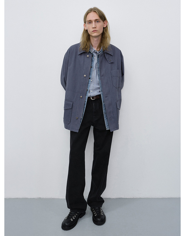 던스트 UNISEX CHORE JACKET BLUE_M_UDJA6C104B2 블루 착용컷
