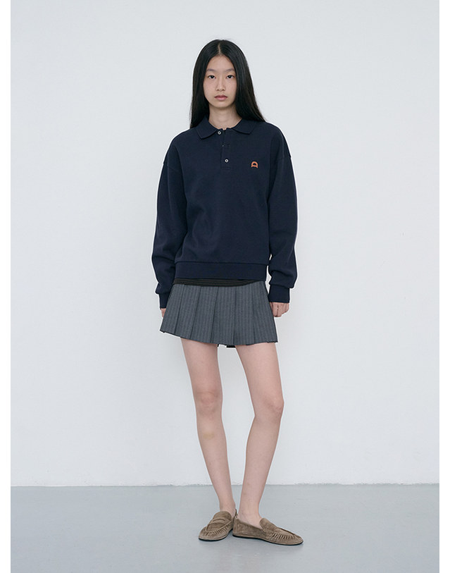 던스트 PLEATS MINI STRIPED SKIRT GREY STRIPE_UDSK6C203G2 그레이 착용컷