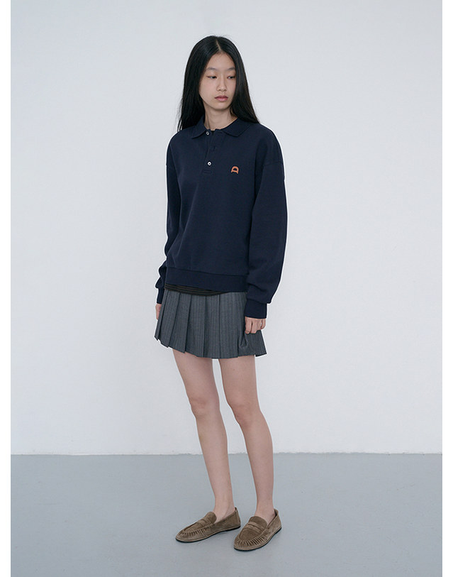 던스트 PLEATS MINI STRIPED SKIRT GREY STRIPE_UDSK6C203G2 그레이 착용컷