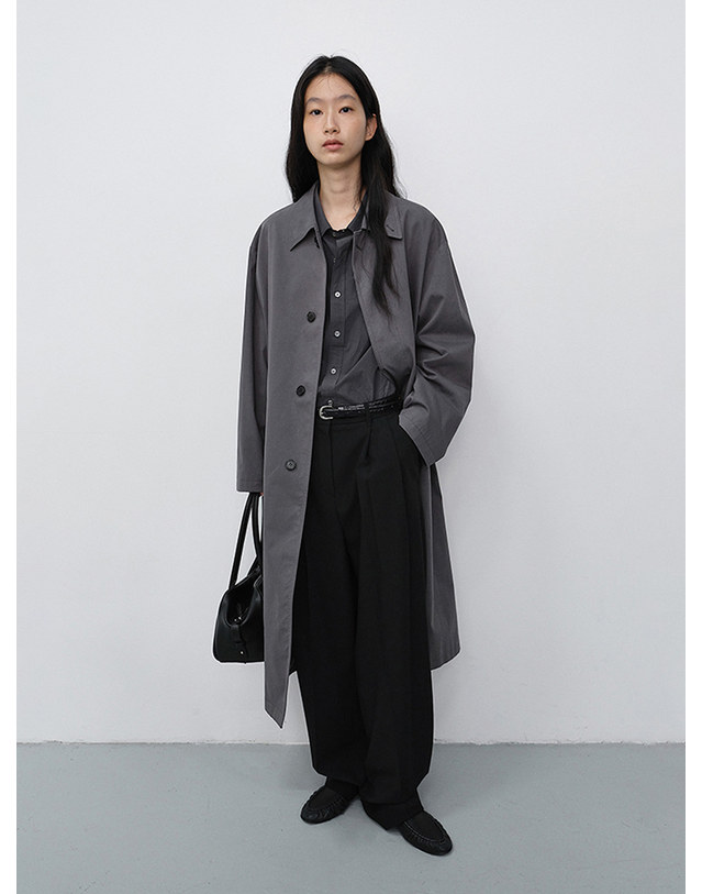 던스트 DOUBLE PLEATED WIDE SLACKS BLACK_UDPA6C213BK 블랙 착용컷