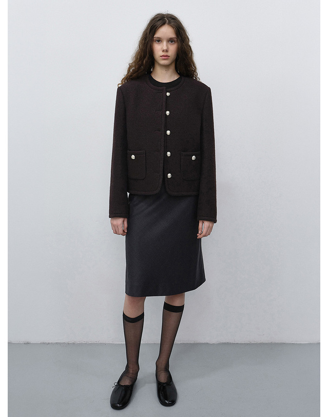 던스트 CLASSIC TWEED JACKET BROWN_UDJA6C203W2 브라운 착용컷