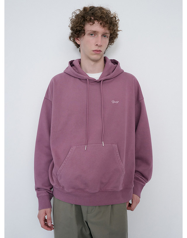 던스트 UNISEX GARMENT DYED HOODIE PURPLE_UDTS6C114U2 퍼플 착용컷