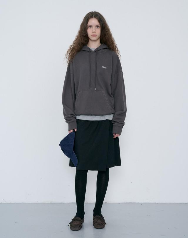 던스트 UNISEX GARMENT DYED HOODIE BLACK_UDTS6C114BK 블랙 착용컷