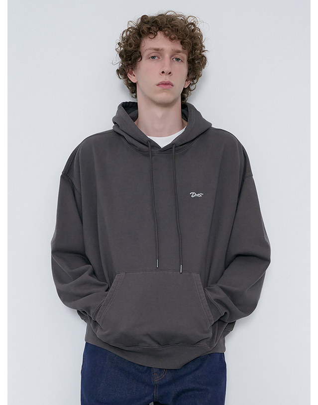 던스트 UNISEX GARMENT DYED HOODIE BLACK_UDTS6C114BK 블랙 착용컷