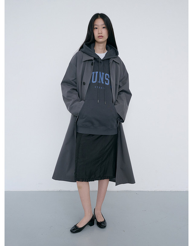 던스트 UNISEX ARCH LOGO HOODIE CHARCOAL GREY_UDTS6C111CG 그레이 착용컷